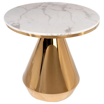 Gigi Marble Top Dining Bistro Table, Gold