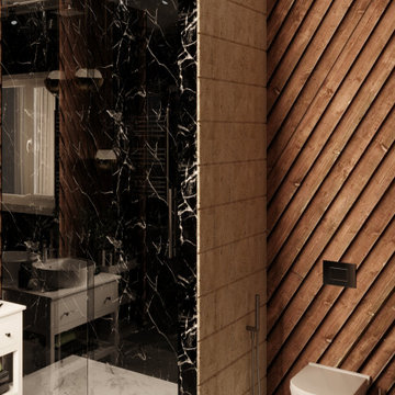 Visualization of a dark bathroom.