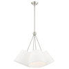 Livex Lighting Prato 4 Light Brushed Nickel Chandelier With Off-White Shades