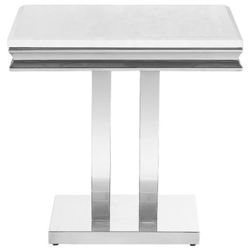 Coaster Kerwin Metal U-base Square End Table White and Chrome