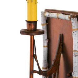 Meyda - Rustic Birchwood and Leather Wall Sconce - Wall Sconces