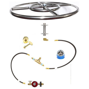 12" Double Ring and Complete Deluxe In-Table Propane Fire Pit Kit