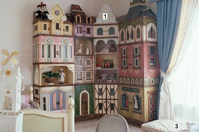 Inspiration for a traditional kids' room in Moscow.