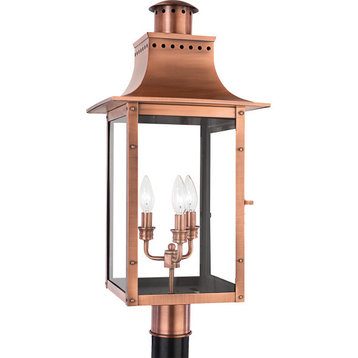Quoizel CM9012AC Chalmers 3 Light Outdoor Lantern in Aged Copper