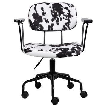 Animal Print Office Desk Chair With Arm
