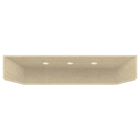 32"x60" Solid Surface Shower Dome, Almond Sky