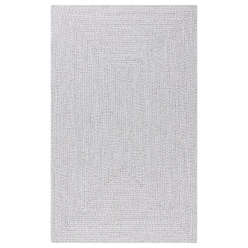 Safavieh Braided Brd315F Solid Color Rug, Silver and Gray, 2'3"x6'0" Runner