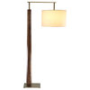 Altus - LED Floor Lamp, Distressed Brass, Burlap Shade