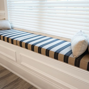 Window seat bench cushions add class to dining room