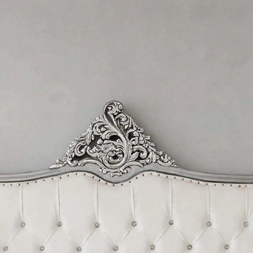 Hand-Painted Floral Wood Carving with Antique Finish