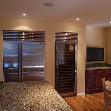 Built in fridge and wine cooler