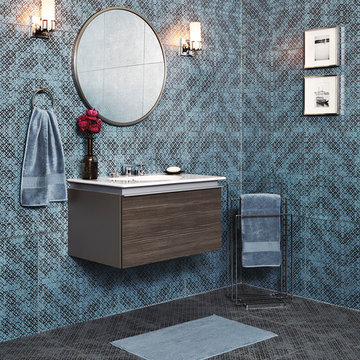 Metallic Blue Bathroom