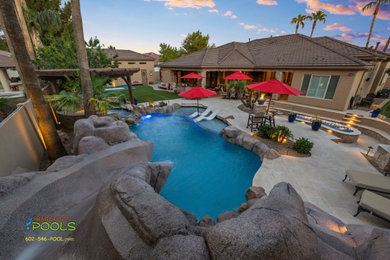 Inspiration for a mediterranean pool remodel in Phoenix
