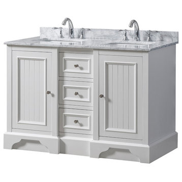 48" Kingswood Double Bath Vanity, White