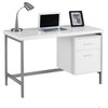 Computer Desk, 48"L, Metal, White