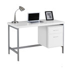 Computer Desk, 48"L, Metal, White