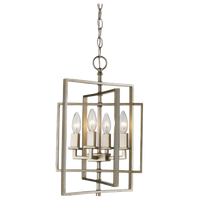 El Capitan 4 Light Pendant in Antique Silver Leaf