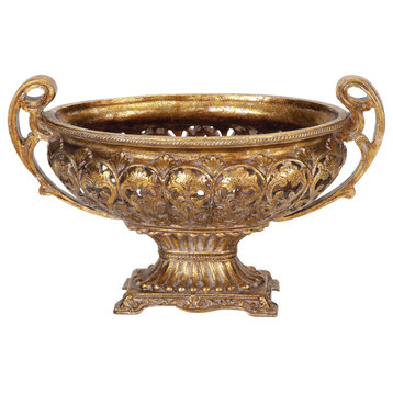 Traditional Gold Polystone Decorative Bowl 49871