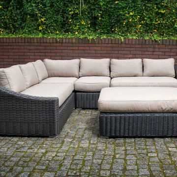 Toja Patio Furniture - Tuscan Sectional Set - Red Brick Wall