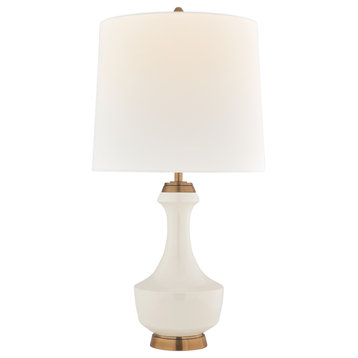 Mauro Large Table Lamp in Ivory with Linen Shade