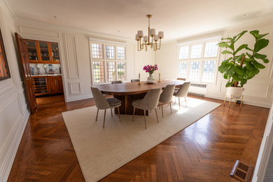 Example of a french country dining room design