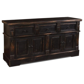 Eboni 4 Door / 3 Drawer Sideboard - Black