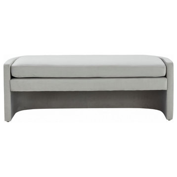 Safavieh Couture Rosabeth Curved Bench, Light Grey
