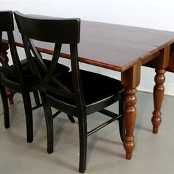 Brown Cherry Drop Leaf Table From Reclaimed Wood - Table &agrave; manger