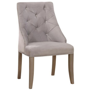 Furniture of America Desi Fabric Tufted Side Chair in Light Gray (Set of 2)