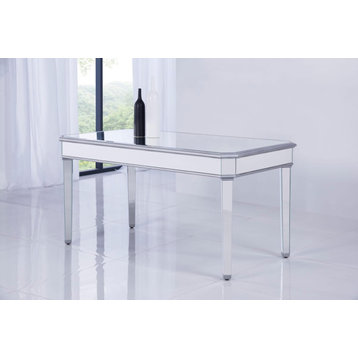 ElegantMF6-1009S Rectangle Dining Table 60"x32"x30", Silver Paint