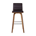 Vienna Contemporary Swivel Bar Stool, Counter Height, Brown