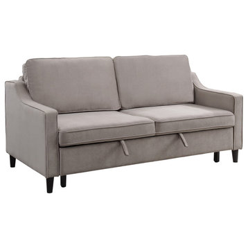 Dickinson Convertible Studio Sofa With Pull-out Bed, Cobblestone