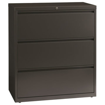 Hirsh 36-in Wide HL8000 Series Metal 3 Drawer Lateral File Cabinet Charcoal