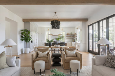 Example of a beach style living room design in Charleston