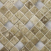 Nickel Plated Hammered Copper Tile, 2"x2"