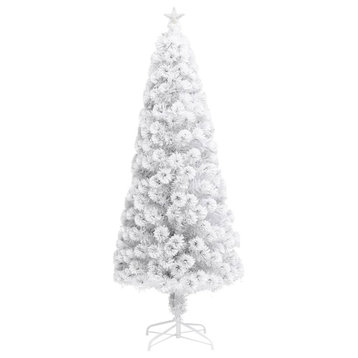Vidaxl Artificial Christmas Tree With LED White 82.7" Fiber Optic