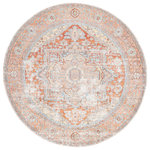 Safavieh - Safavieh Aria ARA580P Rug, Rust/Taupe, 5'3" X 5'3" Round - The Aria Rug Collection resonates classic-contemporary pizzazz. With timeless motifs draped in fashionable color and a subtle distressed patina, Aria exquisitely presents trend-setting transitional style. These sublime area rugs are made using supple synthetic yarns for long lasting color and beauty.
