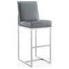 Home Square 42" Faux Leather Barstool in Graphite Gray - Set of 2