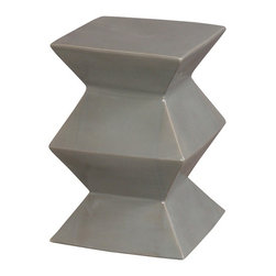 Grey Zigzag Garden Stool - Accent And Garden Stools