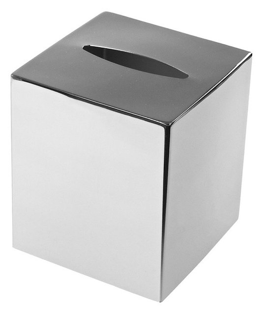 Modern Square Polished Chrome Tissue Box Cover Modern Square Polished Chrome Tissue Box Cover