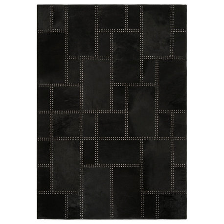 Safavieh Couture Studio Leather Collection STL174 Rug, Black, 5'x8'