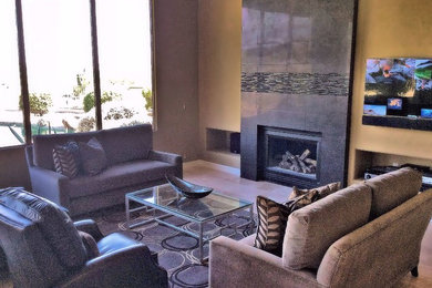 Photo of a modern family room in Phoenix.