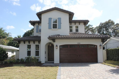 Example of a tuscan exterior home design in Orlando