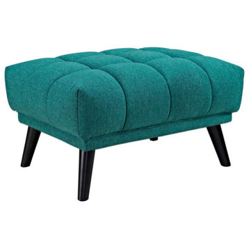 Stella Teal Upholstered Fabric Ottoman