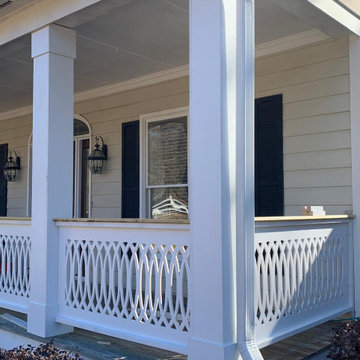 Porch with custom cut railings