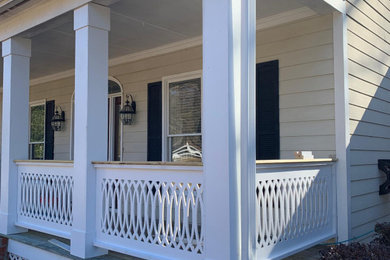 Porch with custom cut railings