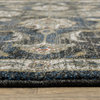 Vander Traditional Oriental Power-Loomed Area Rug, Charcoal/Blue, 9'10"x12'10"