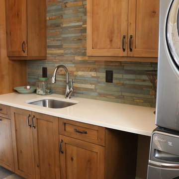 Slate Linear Tile Back Splash