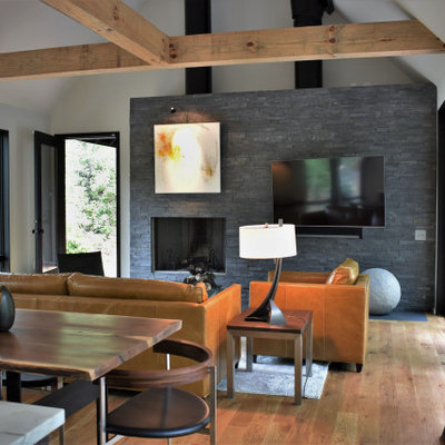 Inspiration for a modern home design remodel in Charlotte