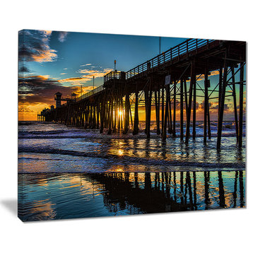 "Oceanside Pier at Evening" Landscape Photo Canvas Print, 20"x12"